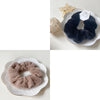 Plush Knit Scrunchie Hair Ties with Leather Accent