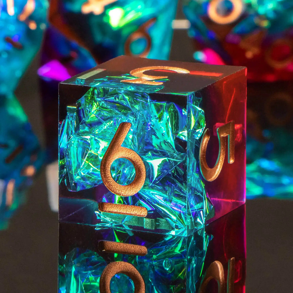 Handmade Resin Sharp Edge Dice Set for RPG Games