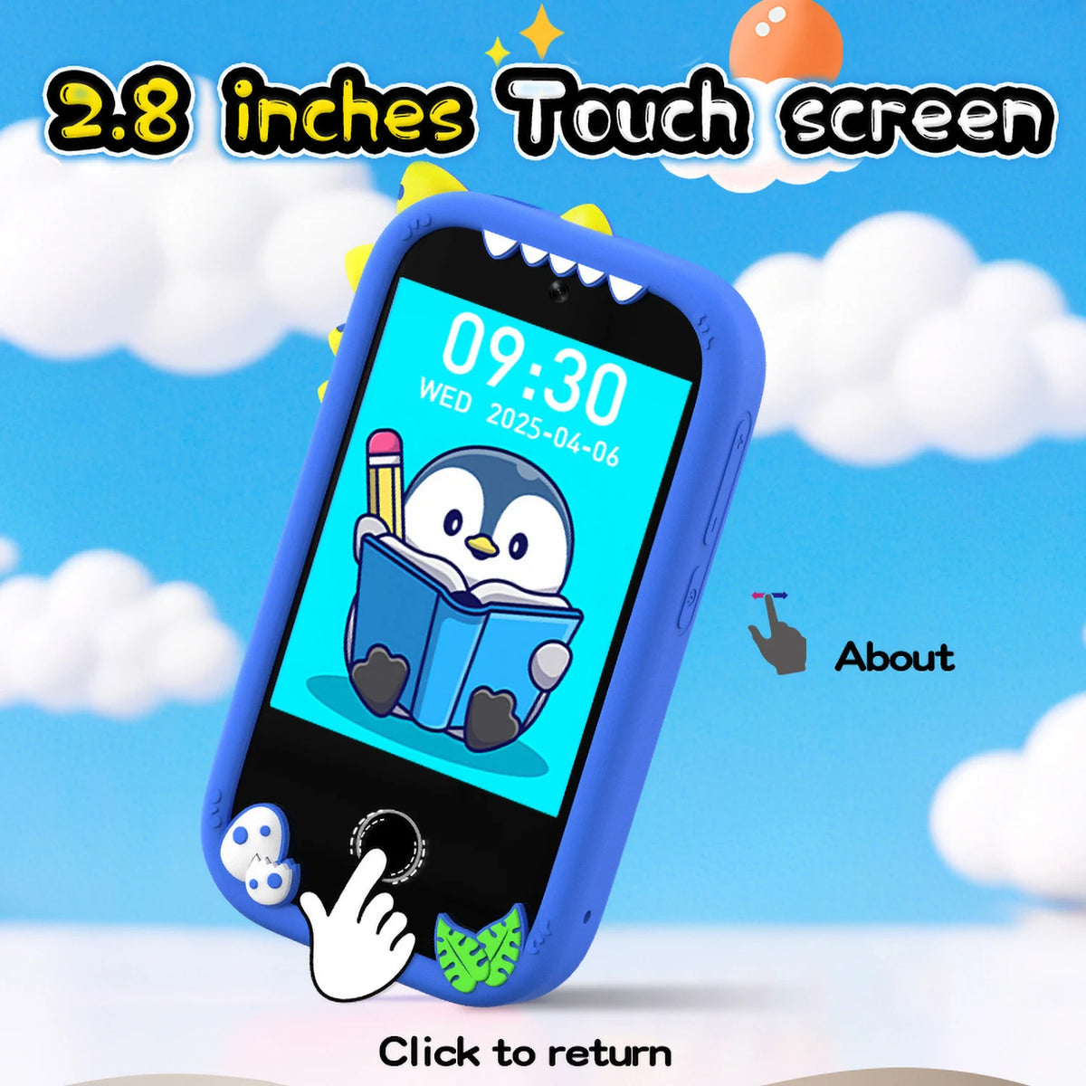 2.8" Touchscreen Kids' Smartphone Toy with Camera, Games & Music