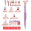 A set of 10 resin diamond painting pens with interchangeable metal tips and multi-placers shown in various numbers and colors