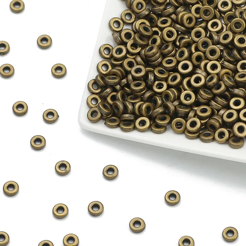 Rose Gold Plated Flat Round Spacer Beads for Jewelry Making