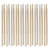 A set of maple wood drumsticks in various sizes 5A, 5B, and 7A arranged vertically.
