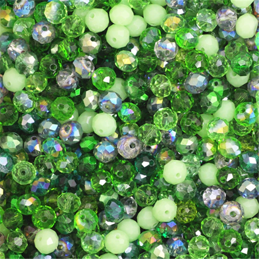 Multicolor round crystal glass beads used for jewelry making and spacers