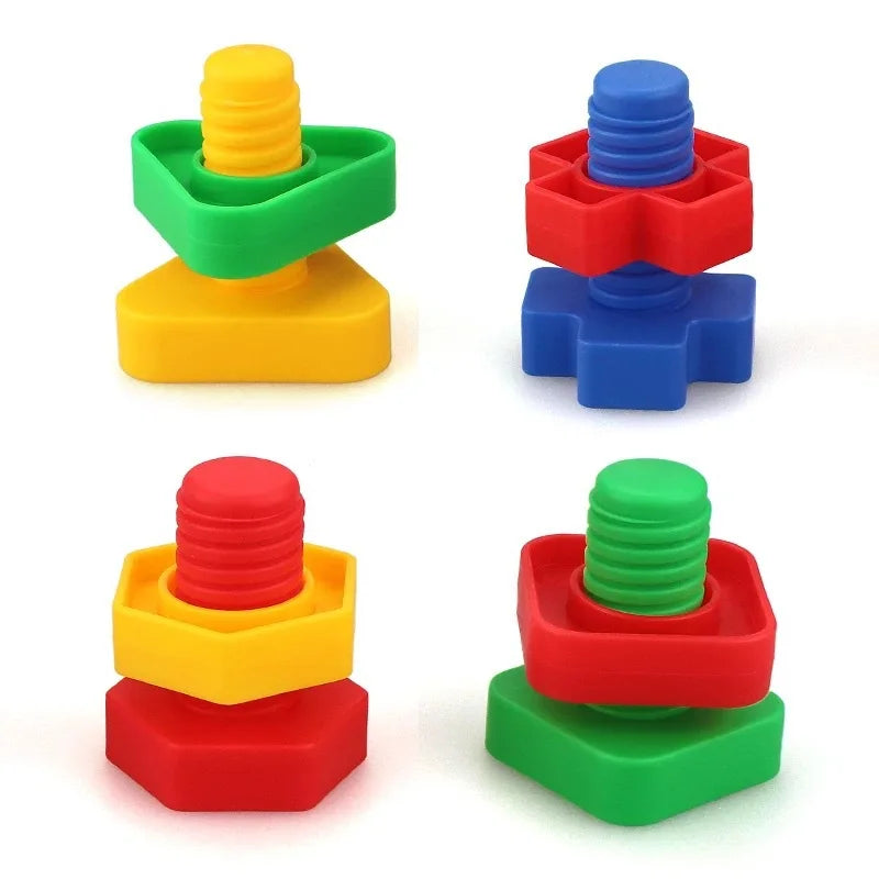 Screw Building Blocks Set – Montessori Nut & Bolt Shape Toys for Kids