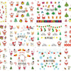 A collection of Christmas themed nail art stickers featuring festive designs like Santa Claus, trees, and holiday elements.