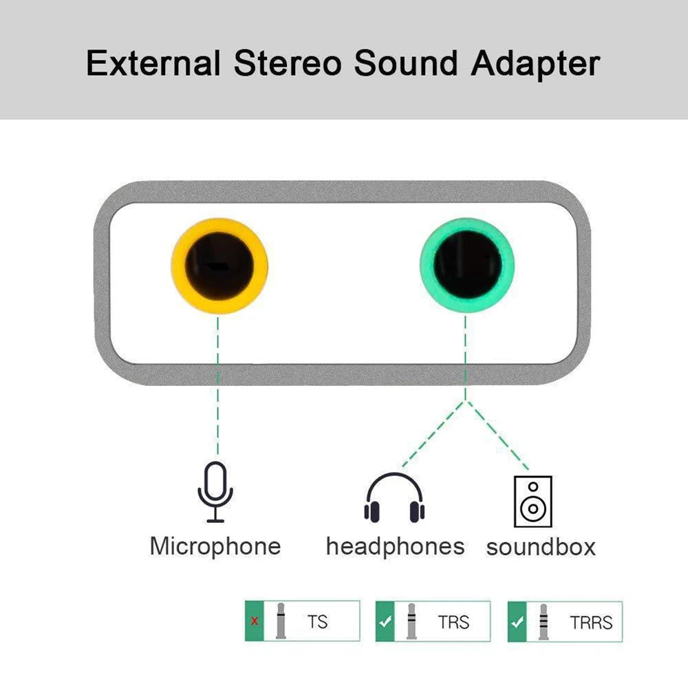 USB-C to 3.5mm Audio Adapter with Stereo Sound Card