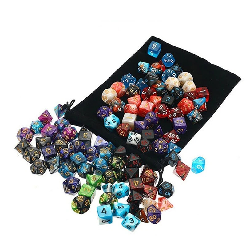 Multicolor Polyhedral Dice Set for RPG and Board Games