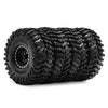 مجموعة إطارات عجلات معدنية سوداء بقفل خرز للزحف الآلي (RC crawlers).