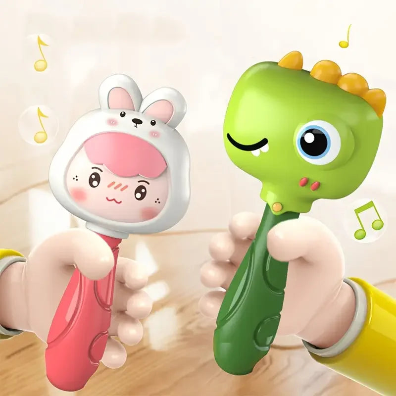 Cartoon Animal Rattle Handbell for Baby Sensory Development