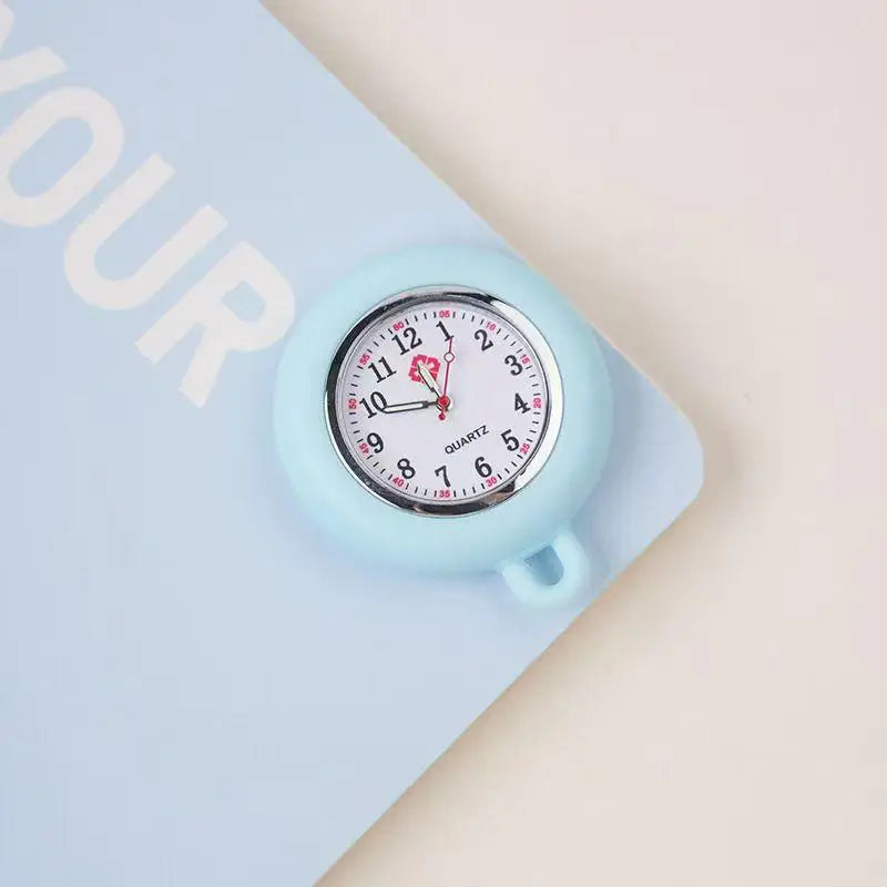 Colorful Silicone Nurse Pocket Watch with Brooch Pin