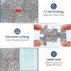 Diagrams illustrating 3D printing features including HD printing, precision cutting, and letter hint sections for a jigsaw pu