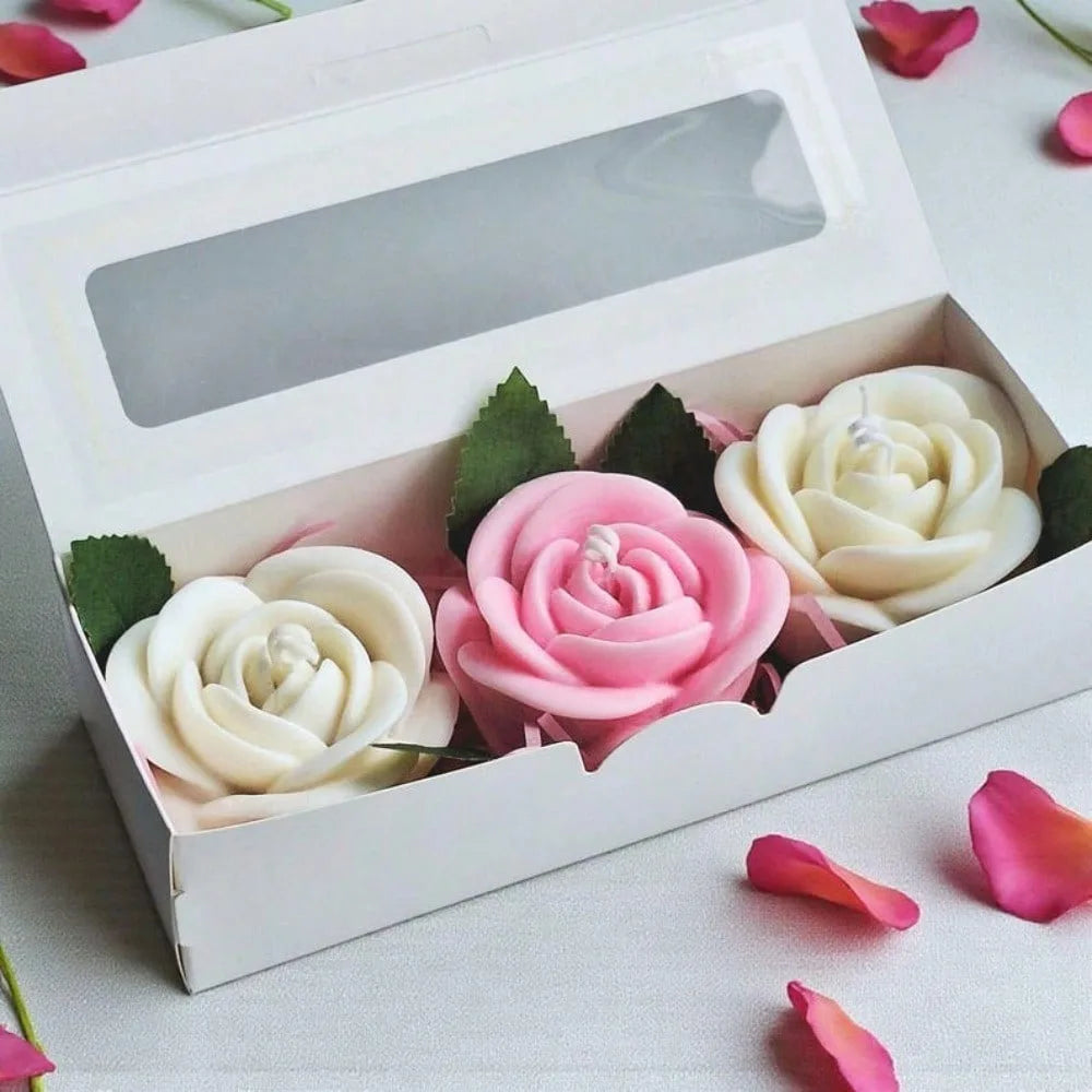 Rose Flower Silicone Mold Set for Candles, Soap, and Resin Crafts