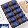 A box of YEDAN MERIN worsted wool thread yarn balls for knitting projects.