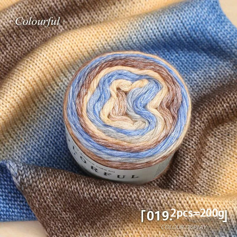 Gradient Cake Yarn – 200g Soft Wool Blend for Knitting & Crochet