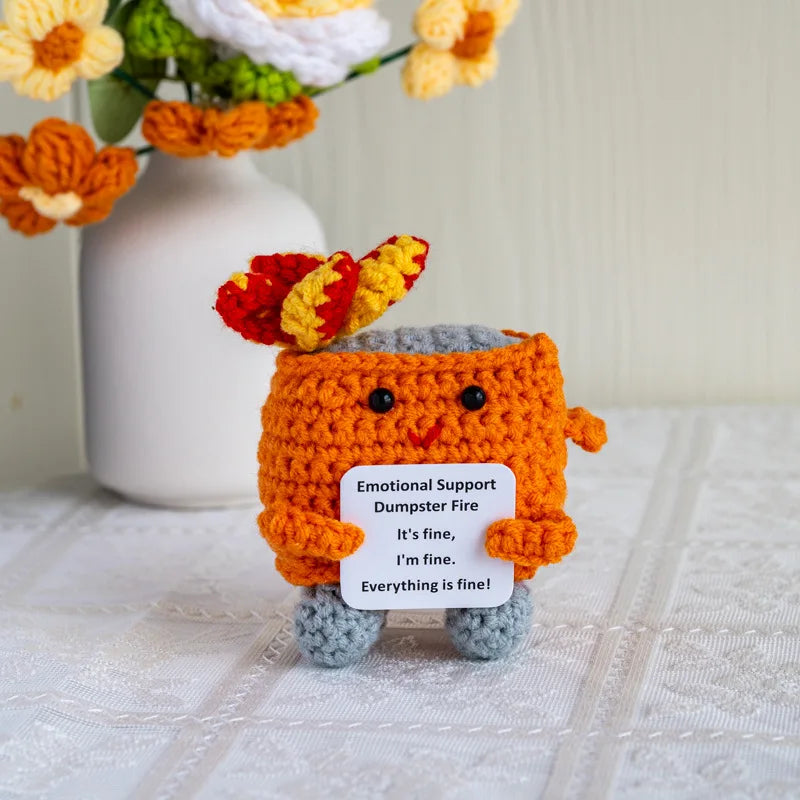 Crochet Dumpster Fire Decorative Doll
