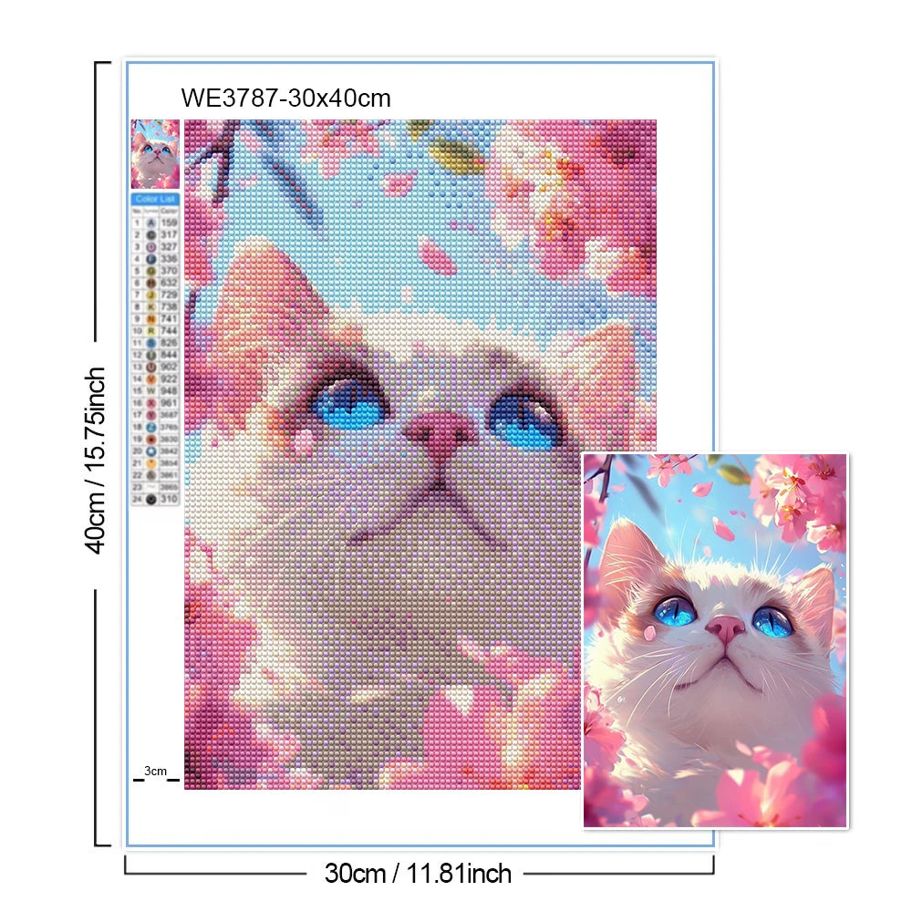Cat Lover Diamond Painting Kit — DIY Full Drill Craft for Home Wall Decor
