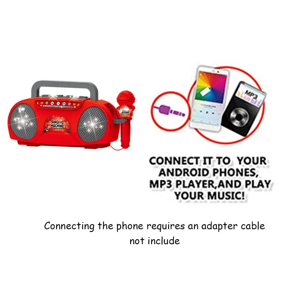 Kids Karaoke Machine with Microphone and Light Effects