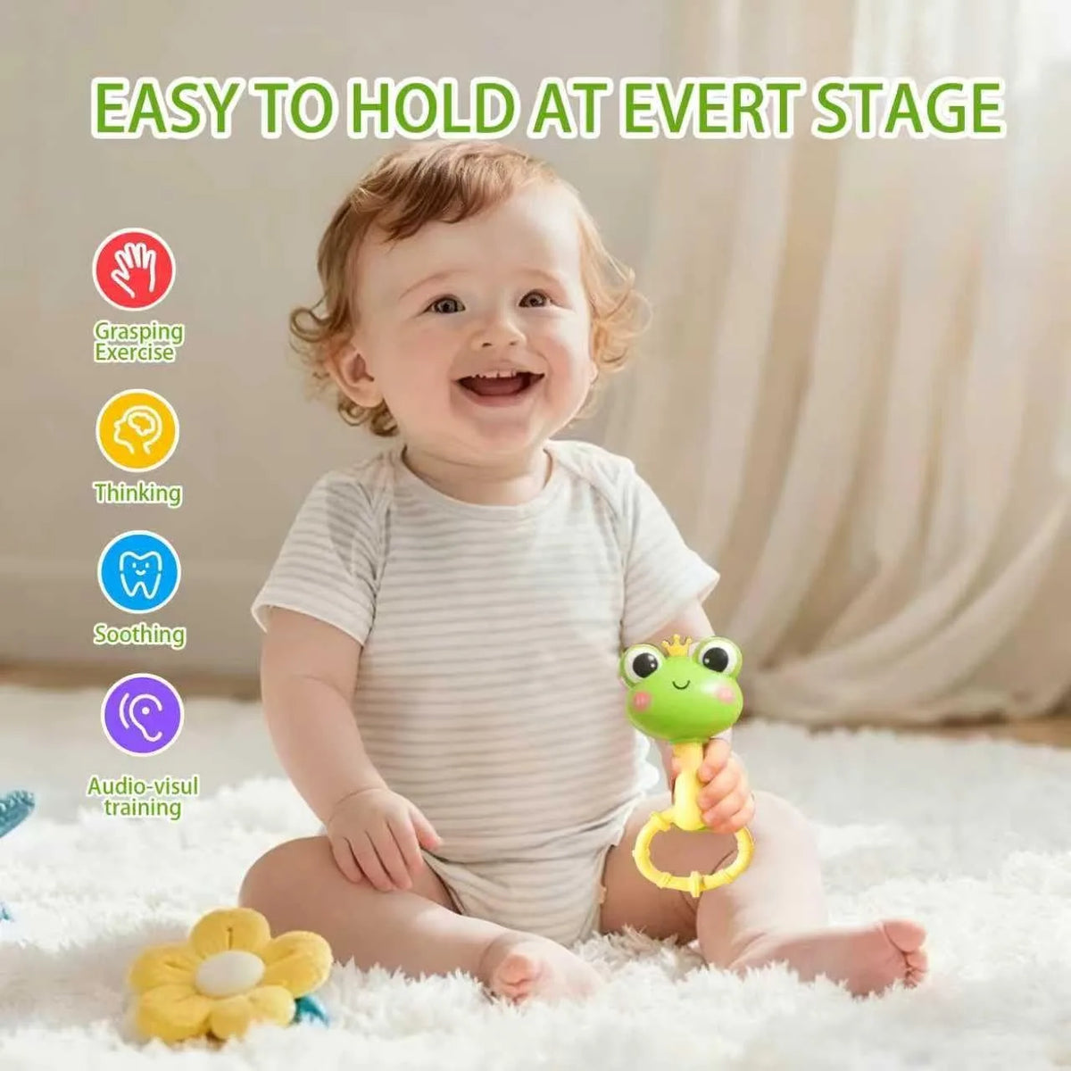 Animal Rattle Teether Toy for Babies – Sensory Development Gift