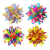 A collection of colorful, expandable magic ball stress relief and breathing exercise toys in various bright colors.