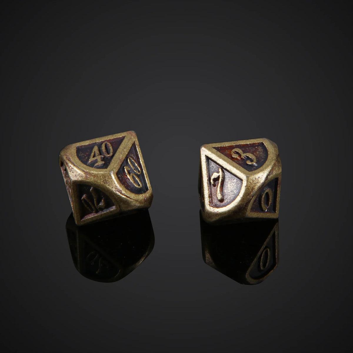 Bronze Metal Polyhedral Dice Set for RPG Games