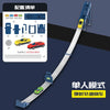 A blue and white DIY catapult track set featuring various alloy cars and components for racing.