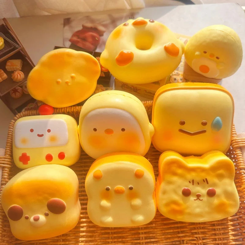 Cute Cartoon Bread Squishy Toy – Stress Relief & Sensory Fidget