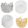 A set of clear and yellow silicone candle molds for DIY resin crafts
