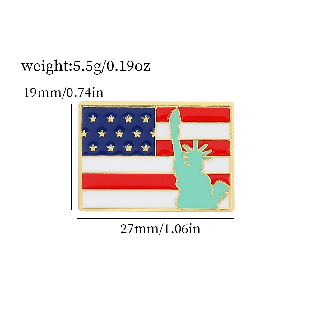 American Flag Cross Enamel Brooch Pin