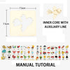 Montessori Wooden Drawing Stencils Set for Kids - 20pc Creative Painting Templates