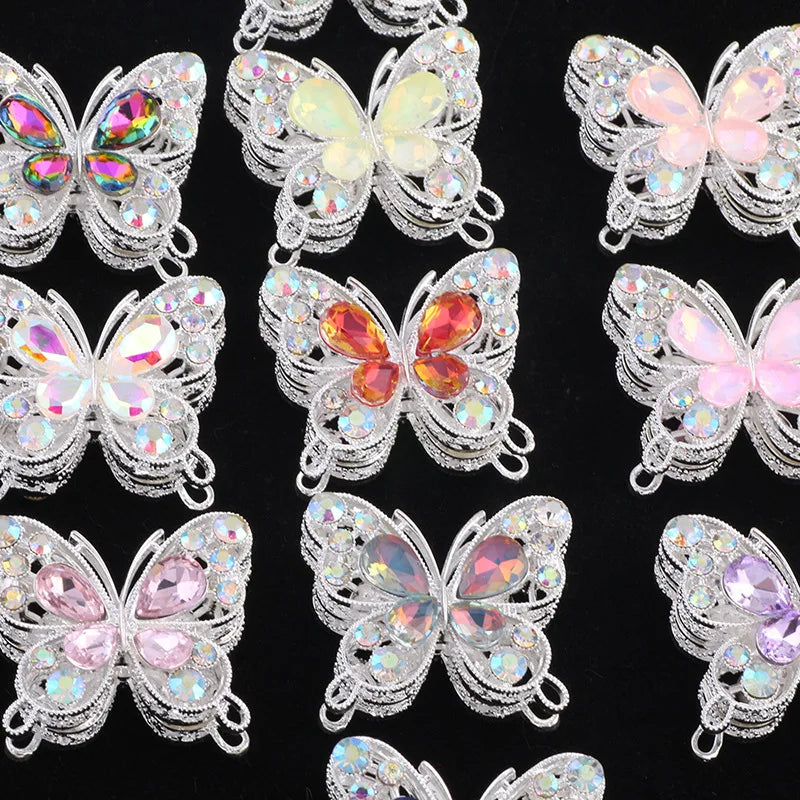 Silver crystal butterfly beads used for jewelry making