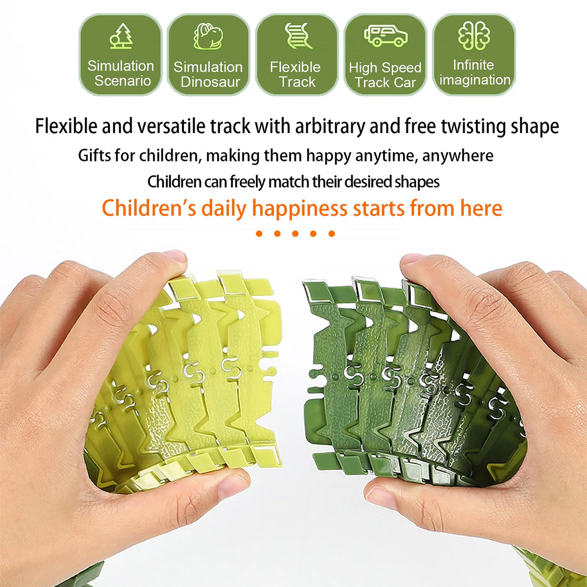 Dino Race Track Toy with Electric Climbing Car