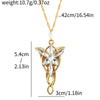 Elven Crystal Pendant Necklace in Gold