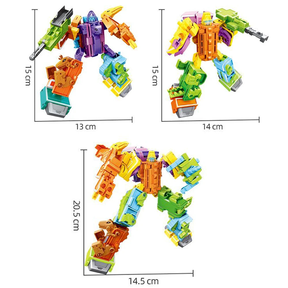 Number Dinosaur Robot Transformers Toy Set