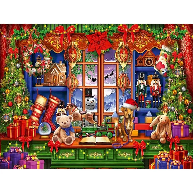 Christmas Diamond Painting Kit with Frame, Scenic Art for Adults