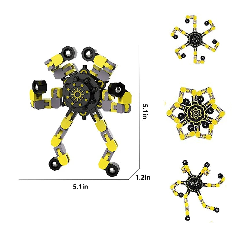 Deformable Metal Fidget Spinner Robot Toy