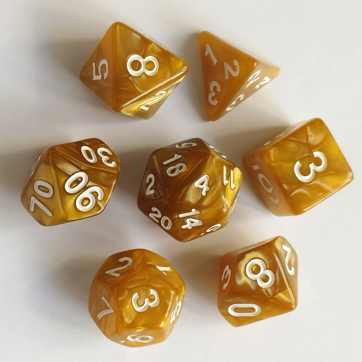 Colorful Pearl Polyhedral Dice Set for Tabletop RPGs