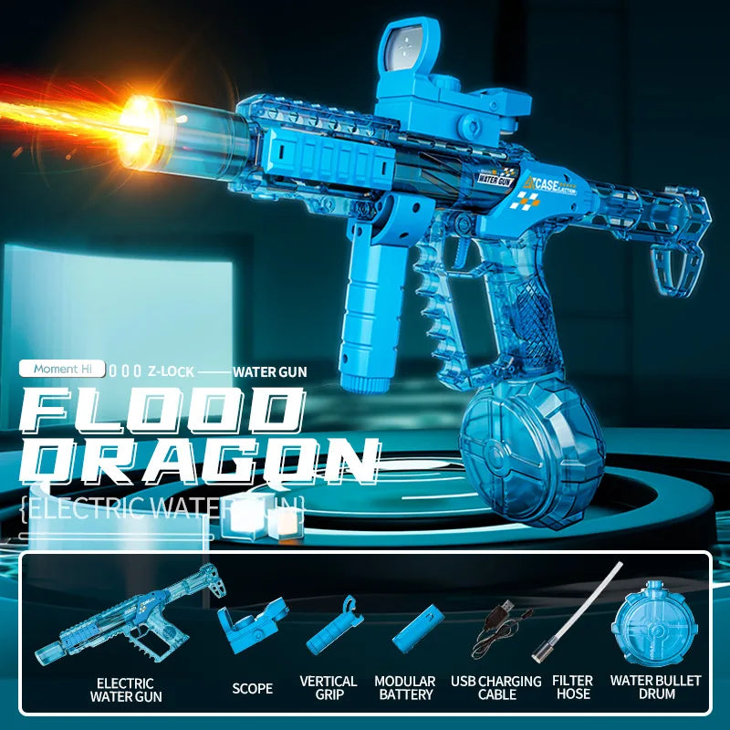 Electric Water Gun with Long-Range Shooting and Light Effects