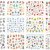 A collection of festive Christmas water transfer nail art stickers featuring various holiday designs and seasonal themes.