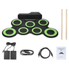 Foldable Silicone Electronic Drum Pad with Drumsticks and Sustain Pedals