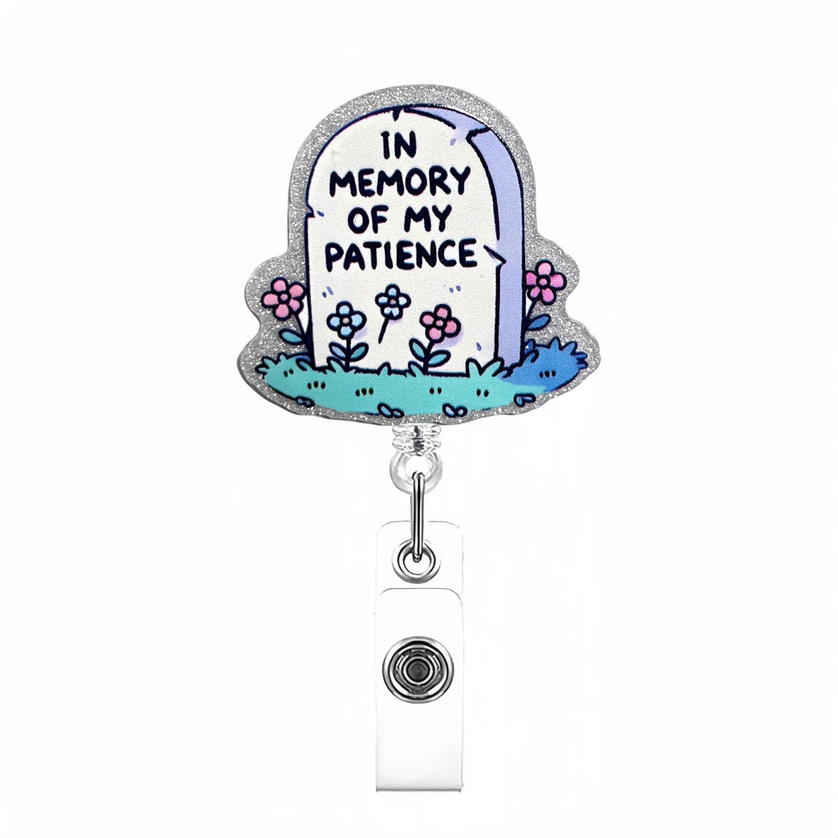 Shiny Acrylic Retractable Badge Reel with Alligator Clip