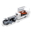 Diecast metal RV camper truck model with sound and light in gray and white.