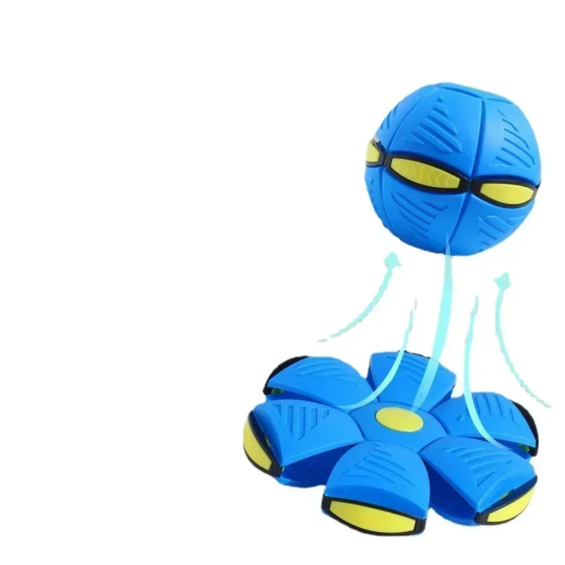 Interactive Flying Saucer Dog Toy with Deformation Fun