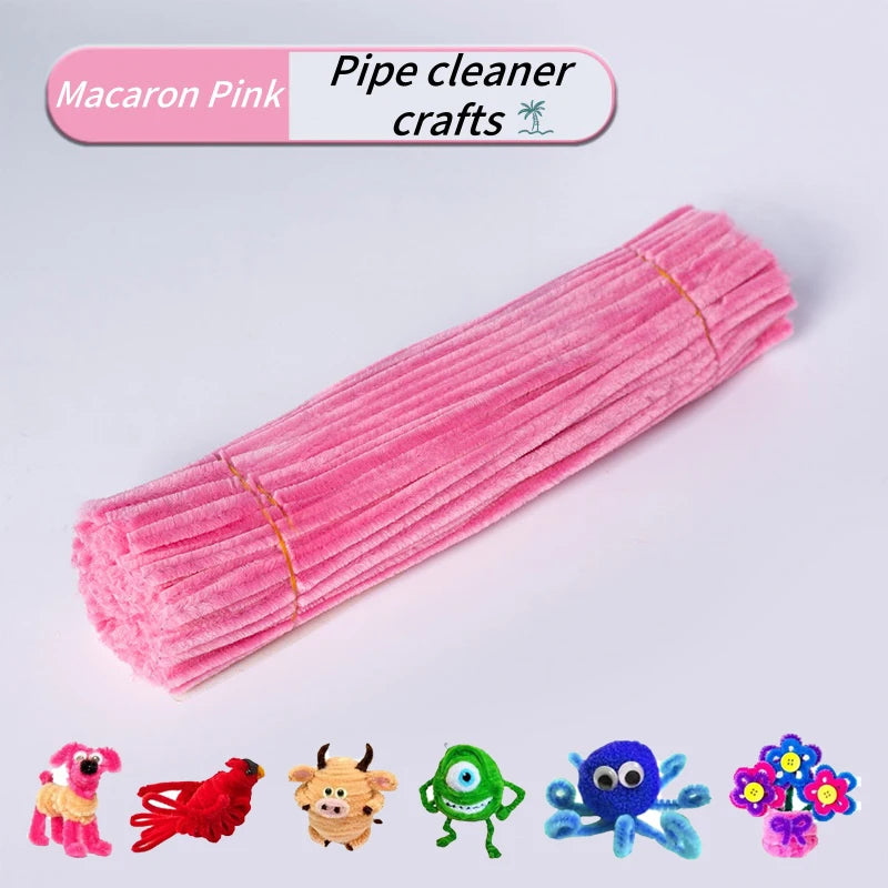 100-Piece Chenille Stem Pipe Cleaners for Crafts & Decor