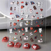A sheet of 5D bronzing gothic nail art stickers featuring various cat designs and decorative elements.