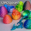 Set of 12 3D Printed Dragon & Egg Figurines