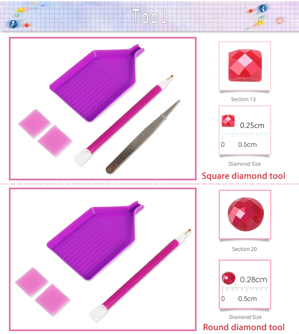 Floral Diamond Painting Kit for Adults & Beginners