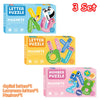 A set of three letter puzzles featuring magnets for capital and lowercase letters and numbers