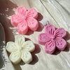 Pink and white silicone flower molds for soap, candle, and craft making