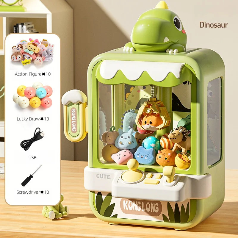 Mini Arcade Claw Machine with Adjustable Grip and Music