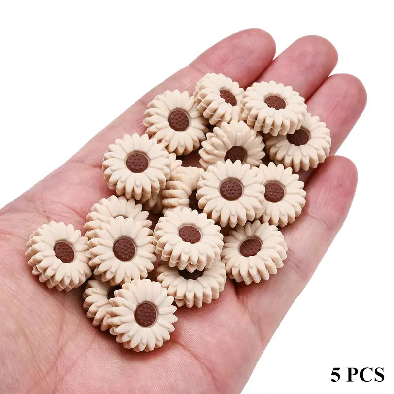 20mm Daisy Silicone Beads for DIY Jewelry & Crafts